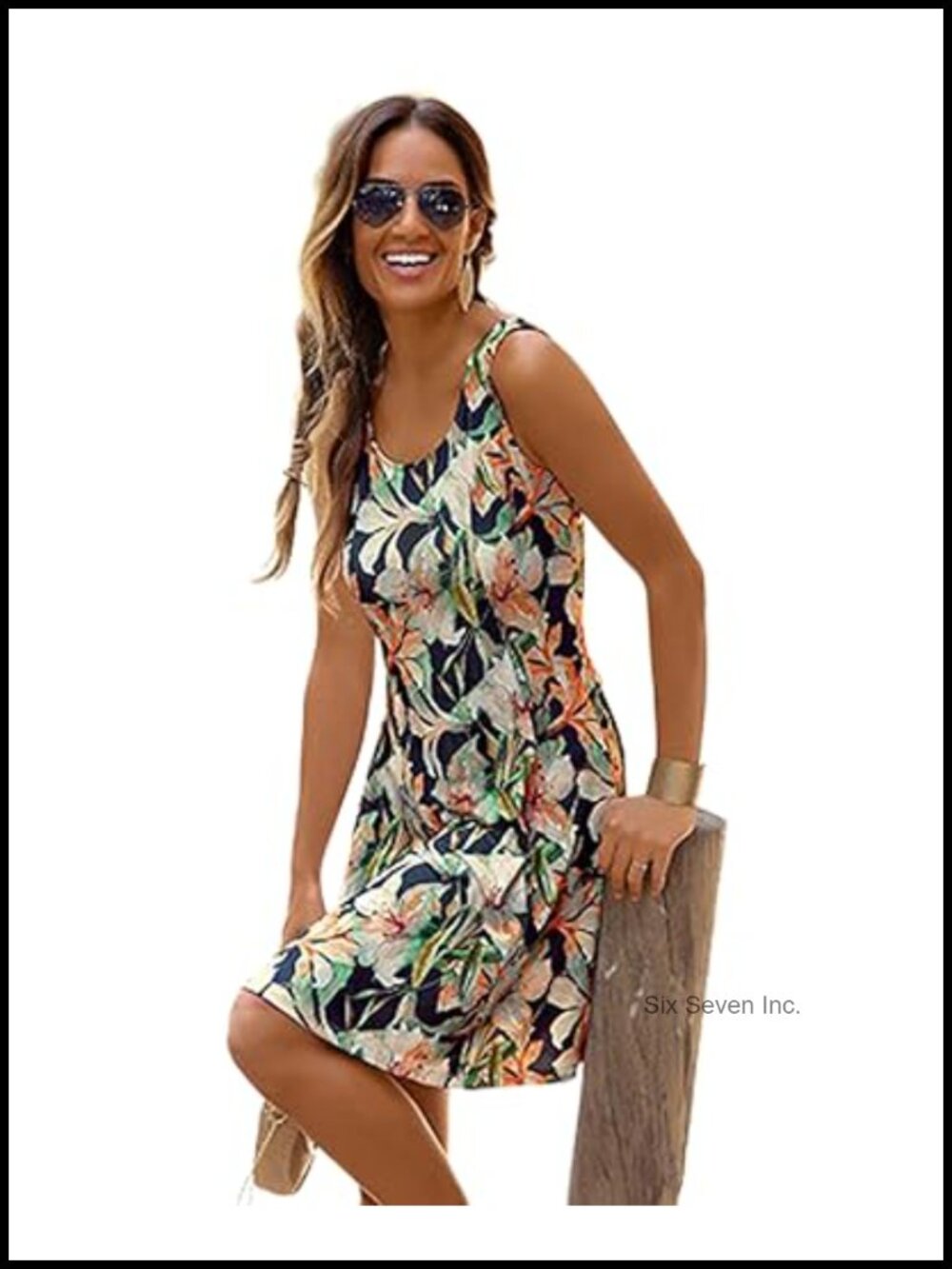 Floral Print Mini Dress Strappy Back Crisscross A-Line Sleeveless